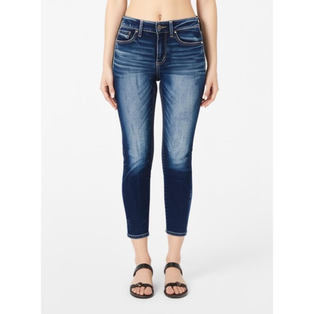AEO Dark Wash Curvy Cropped Jegging Skinny Stretchy Fit Size 2 Short